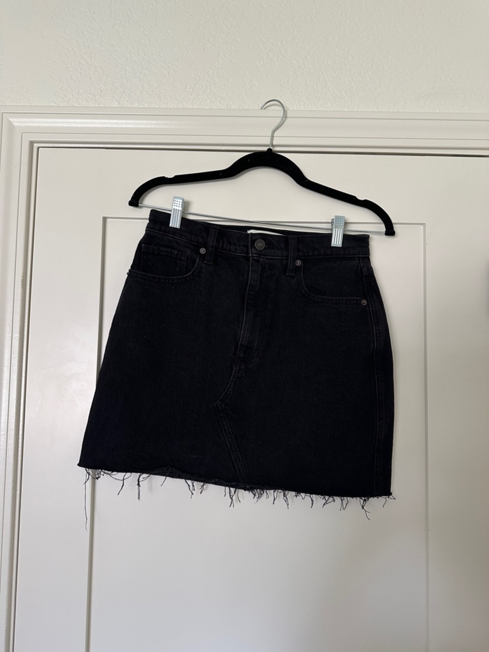 Abercrombie & Fitch Curve Love Ultra High Rise Denim Mini Skirt
